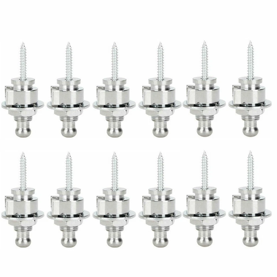 Botões de trava de alça de cabeça redonda 4-12 peças para peças de estilo baixo de guitarra - Imagem 2 de 4