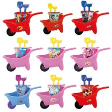 Kids Disney Plastic Wheelbarrow Beach Bucket Play Toy Set Sandbox Summer Outdoor