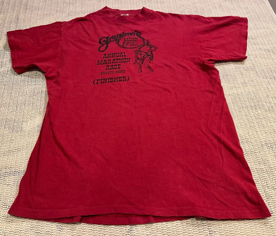 Grandma's Marathon T-Shirt Adult L Red Minnesota Running Single Stitch 80s 90s