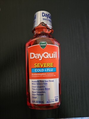 Vicks DayQuil Severe Cough Cold & Flu Relief Liquid, 12 FL OZ 