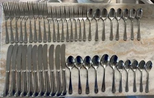 Wellesley Stainless by F B Rogers Glossy, Korea, Tipped 48pc set center ridge