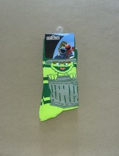 1 Pair Of Sesame Street Oscar The Grouch Crew Socks, Fits Sock Size 10-13, New