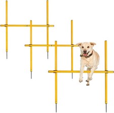  2.6 FT Dog Agility Obstacle Course Backyard Set Wave Poles and Adjustble Hurdle