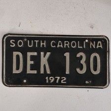 1972 South Carolina Passenger License Plate Chevelle Mustang Trans Am Charger