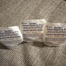 3 Similac Latex Free Nipple and Ring Clear Ring - Expires 12/1/28