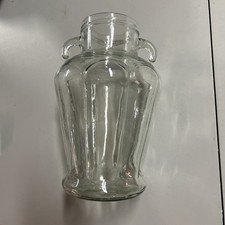 Vintage Tassos Amplor Glass Olive Jar no lid 1950 Double handle