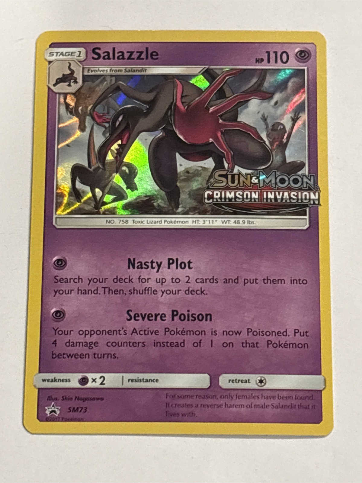 Salazzle - (Prerelease) SM73 Sm Holo Pokemon TCG NM Awesome Card!🔥