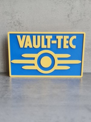 Vault-Tec 3D Logo - Fallout Gaming Deko - Reliefplatte Blau & Gelb Sammlung
