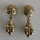 Earrings Clips Vintage 1990's Resin Golden