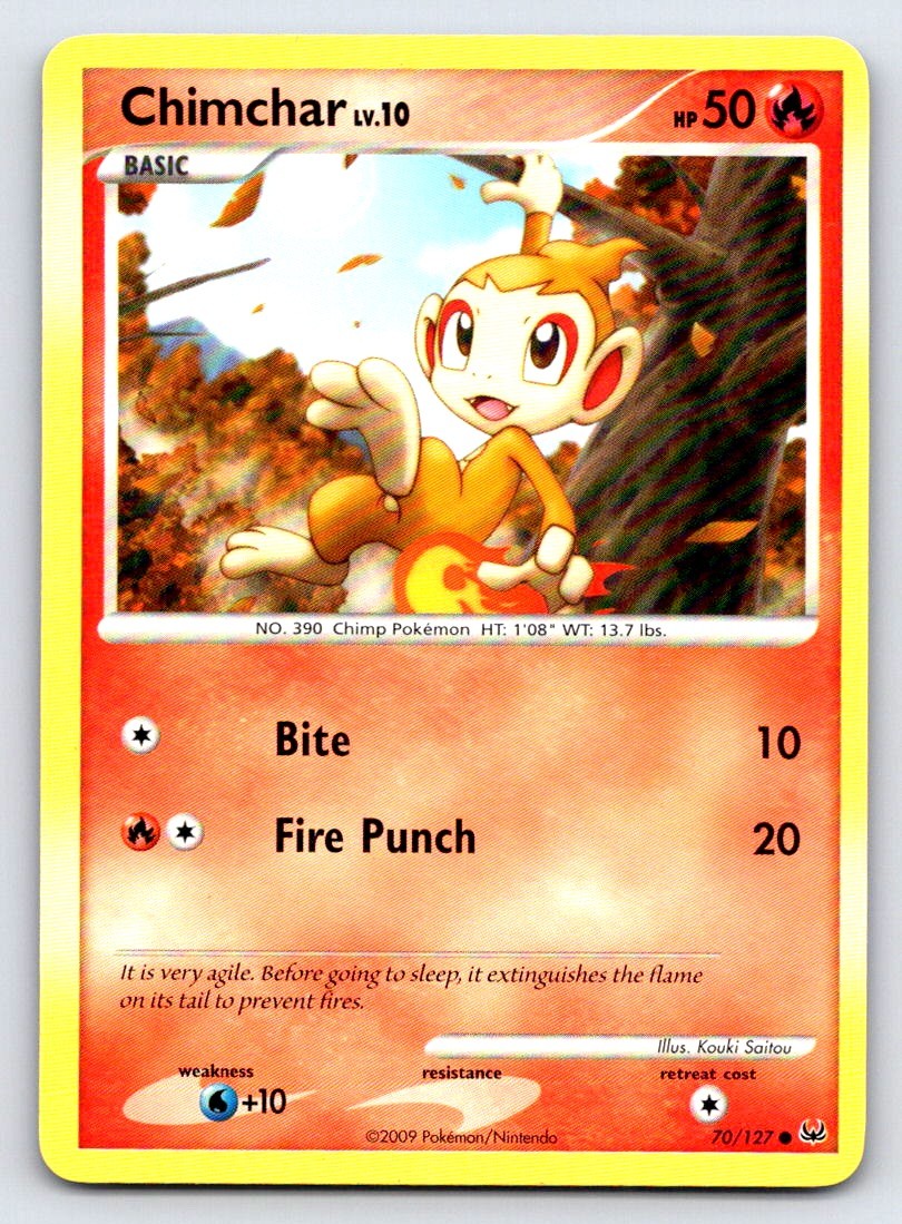 Chimchar 70/127 Common Platinum Pokemon Lightly Played