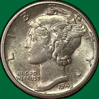 1943-D Mercury Dime Choice Almost Uncirculated AU+ Coin #38601