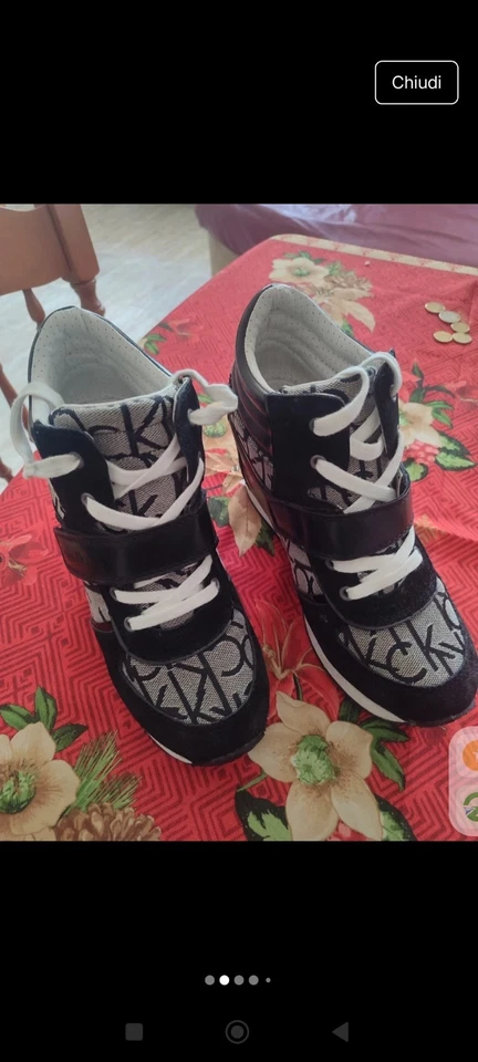 Scarpe Calvin Klein Donna Mod.Veridiana Num 39 Grigio/Nere Con Rialzo Interno - Immagine 2 di 4