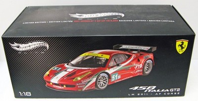 2011 Ferrari 458 Italia GT2 AF Corse #51 Le Mans 1/18 Hot Wheels