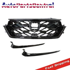 Front Grille W/HeadLamp Molding Trims Black For 2023-2024 Honda CRV CR-V Sport