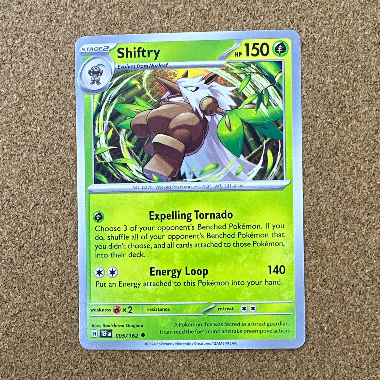 Pokemon TCG Shiftry 005/162 SV05 Temporal Forces Holo Rare 150 HP