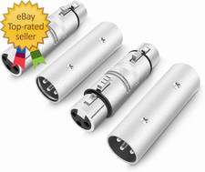 XLR Adapter 4 Pack 2-Pair , 2 Male to Male Connector 2 Female to Female Coupl