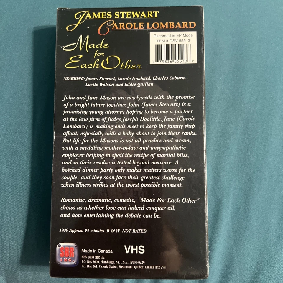 Made for Each Other VHS James Stewart Carole Lombard New Sealed 1939 2000 Foto 2 de 2