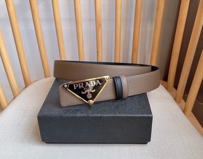 Prada men's leather belt in Black/Brown | eBay