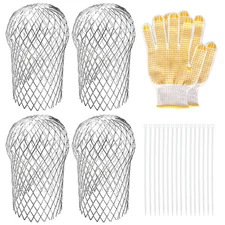 Sankoly 4 Pack Downspouts Gutter Guard Aluminum Filter Strainer Expandable Gu...