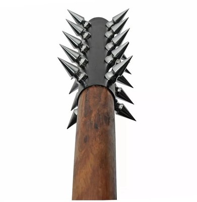 Handmade Warrior Medieval Spiked Solid Metal Iron Mace 29'' Wooden Vintage