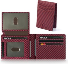 Billetera Hombre Carteras De Cuero Men Minimalista Delgadas Bloqueo Rfid Para-US