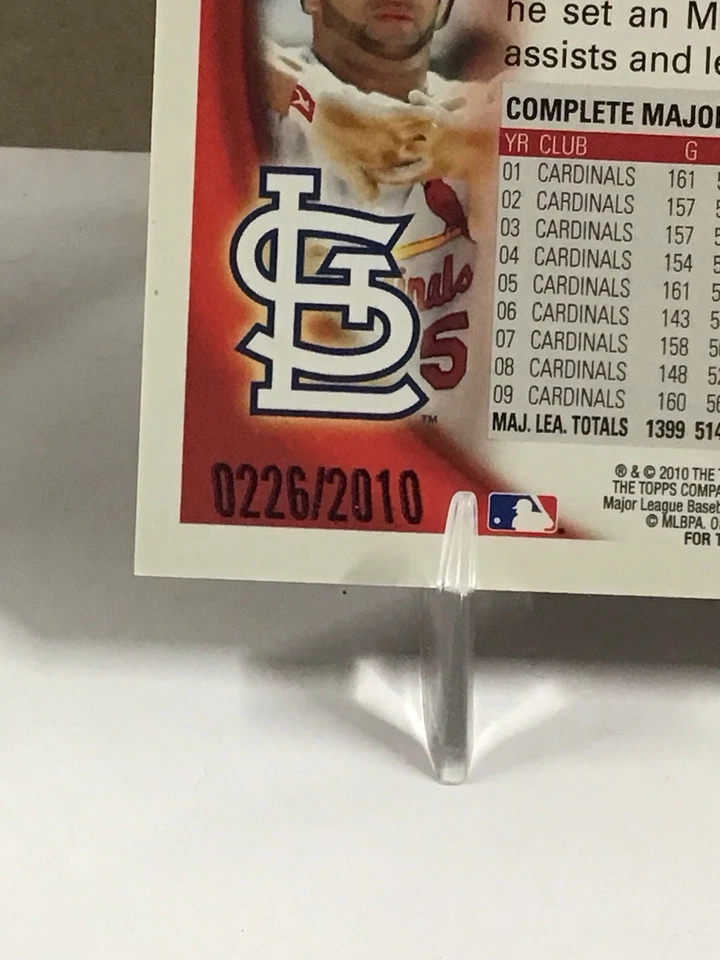 Topps Albert Pujols 2010 ¡oro! #’d 0226/2010! Foto 3 de 3