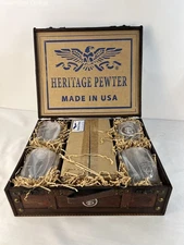 Heritage Pewter Florida State University FSU Logo Capitol Decanter Chest Set