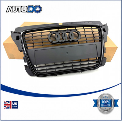 AUDI A3 8P 2009-2012 FRONT RADIATOR GRILL BLACK GLOSS BLACK FRAME 8P0853651MVMZ