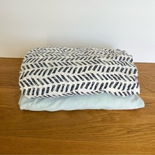 Lot of 2 Burts Bees Baby Organic Cotton Jersey Fitted Crib Sheets Navy Arrows