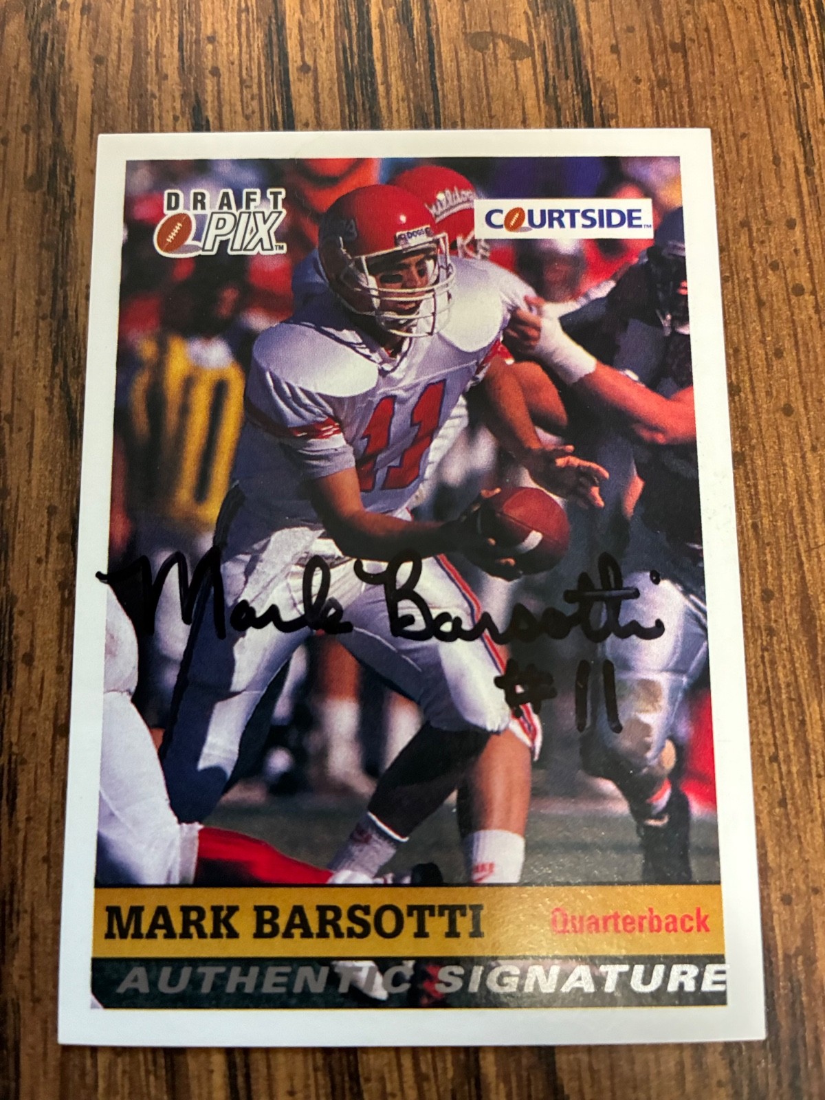 1992 Courtside Mark Barsotti Autographed Football Card RC Dolphins # 34