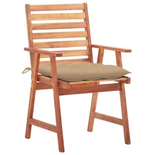 Patio Dining Chairs Outdoor Patio Chair with Cushions Solid Wood Acacia vidaXL