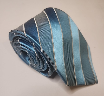 Paul Malone Collection  Designer Tie Classic Striped Blue  Luxury Palm Beach