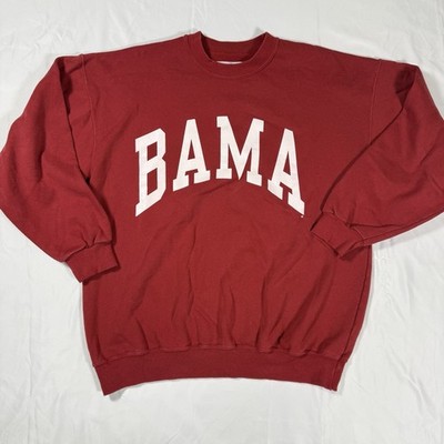 Vintage Alabama BAMA Crewneck Sweatshirt Red Dodger USA Made Size L