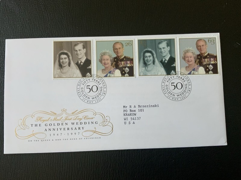 Great Britain 1997 #1781-1784 QE II 50th Wedding Anniversary - FDC