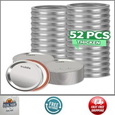 52Pcs Regular Mouth Mason Jar Lids with Rings Leak Proof Split-Type for Ball Ker
