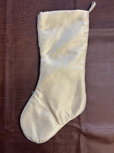 Pier 1 Imports Crystal Beaded White Holiday Stocking - Picture 2 of 2