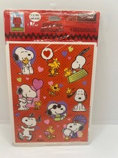 Vtg Hallmark Heartline Peanuts Snoopy Woodstock Valentine Stickers 4 Sheets