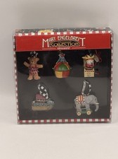 Vintage 1998 Mary Engelbreit Christmas Collection Miniature Toy Ornaments Set(5)
