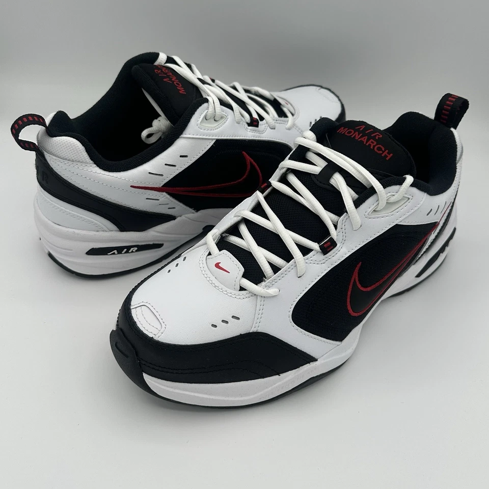 Talla 9 Para Hombre Nike Air Monarch IV 4E Ancho Blanco Negro Rojo Universitario 416355-101 Nuevo Foto 4 de 4