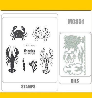 M0851 OCEAN FRIENDS Metal Cutting Dies and Stamps Scrapbook DIY Handmade Card