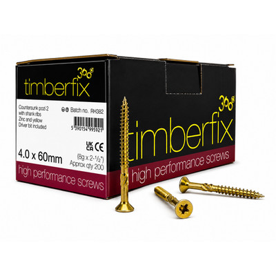 Kartons Timberfix 360 8g 4,0x60mm Premium Fräsergewinde Holzschrauben Senkkopf