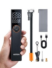 AstroAI Elektrische Fahrradpumpe Akku-Luftpumpe 150 PSI Orange, LED-Display