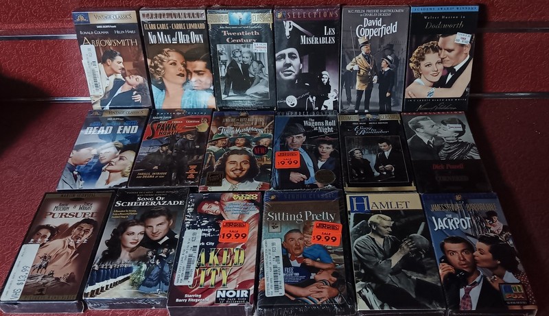 Rare VHS, New & Factory-sealed Lot of 18 VHS Movie Classics, 1931 - 1950