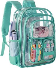 Clear Backpack, Heavy Duty PVC Transparent Bookbag for Work School Travel