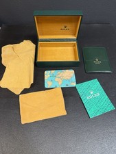 Rolex Watch Box Case Green Leather Wood Calen...