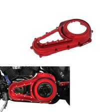 Red Primary Clutch Transparent Outer Casing for Harley 2017-25 Touring Road King