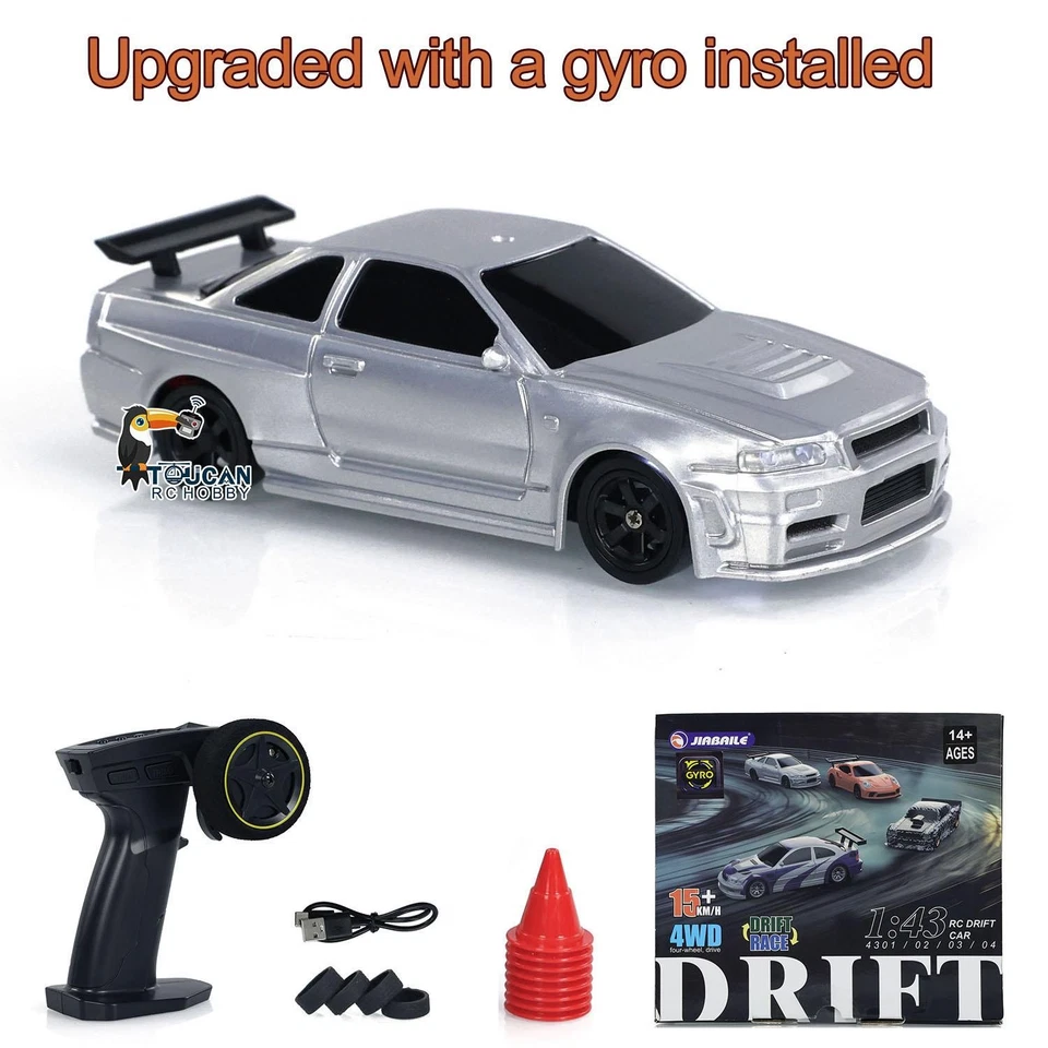 1:43 Ready to Run Race Car Gyro Drift Car 4WD Traffic Cones Mini Toy for Boys - Image 2 of 4