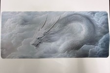 Mystical Dragon Grey White Desk Mat XL Mouse pad Gaming Pad 27 x 12