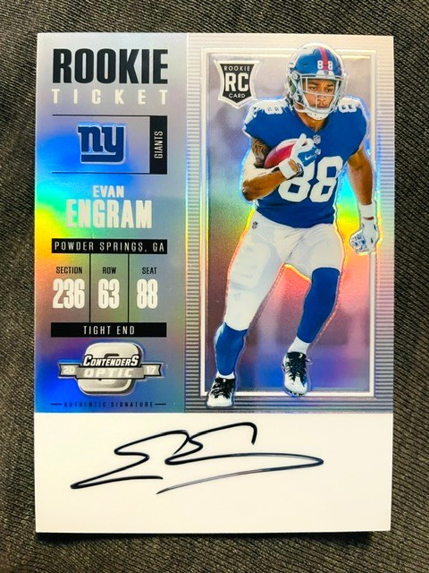 2017 Panini Contenders Optic #124 Evan Engram Rookie RC Auto Autograph Prizm
