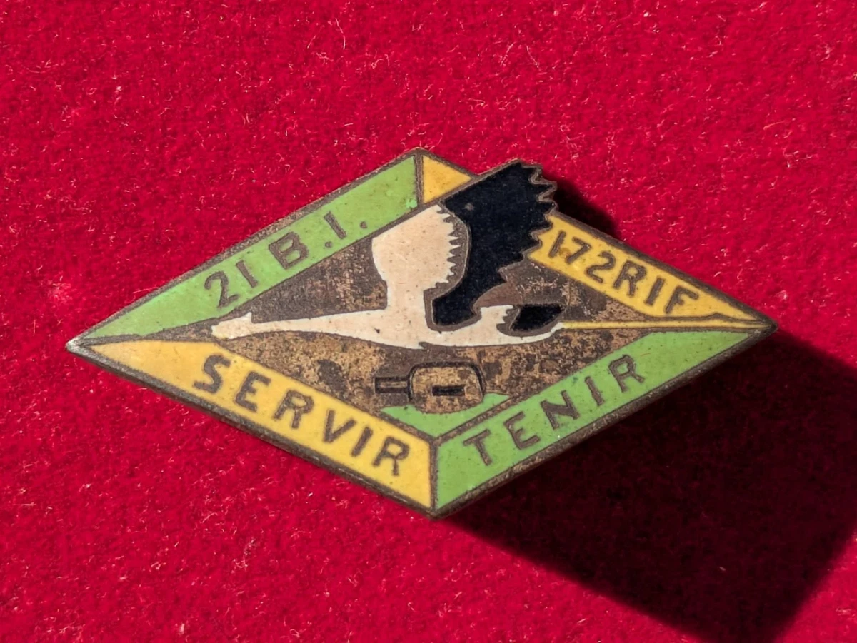 WWII INSIGNE 5° BCP AB déposé 1939 BATAILLON de CHASSEURS à PIED ORIGINAL BADGE EUR 29,99